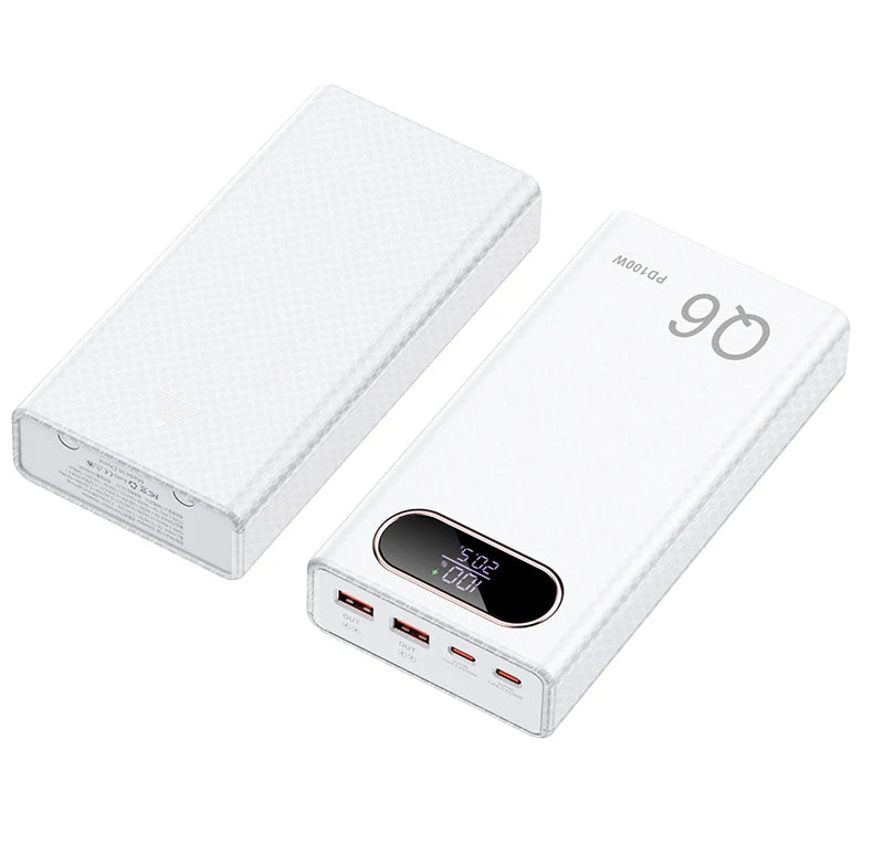 BSIDE ZY-Q6 100W Power Bank DIY Kit – PD Fast Charging, 6× 21700 Cells, No Soldering (Black & White)