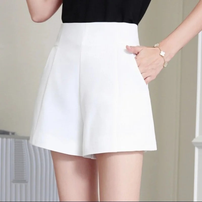 Women's High Waist Chiffon Wide Leg Shorts – A-Line Casual Suit Shorts | XS–XXL