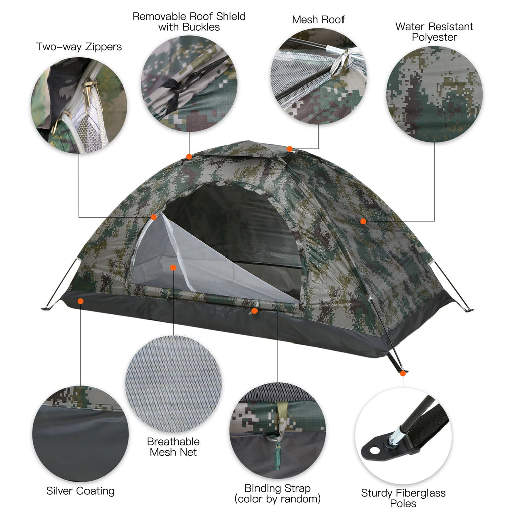 Tomshoo Ultralight Camping Tent – 1 or 2 Person | UPF 30+ Anti-UV