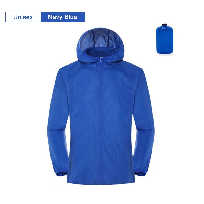 Waterproof Rain Jacket – Men & Women | Quick-Dry Windbreaker with Sun Protection & Pocket