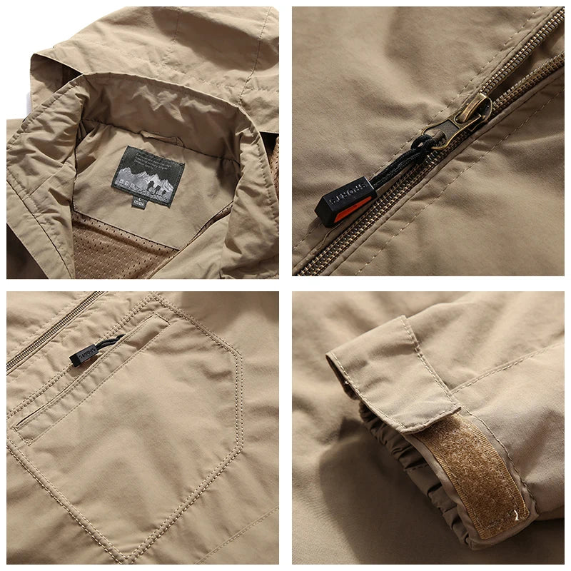 Men's Hooded Hiking Jacket – Waterproof Windbreaker