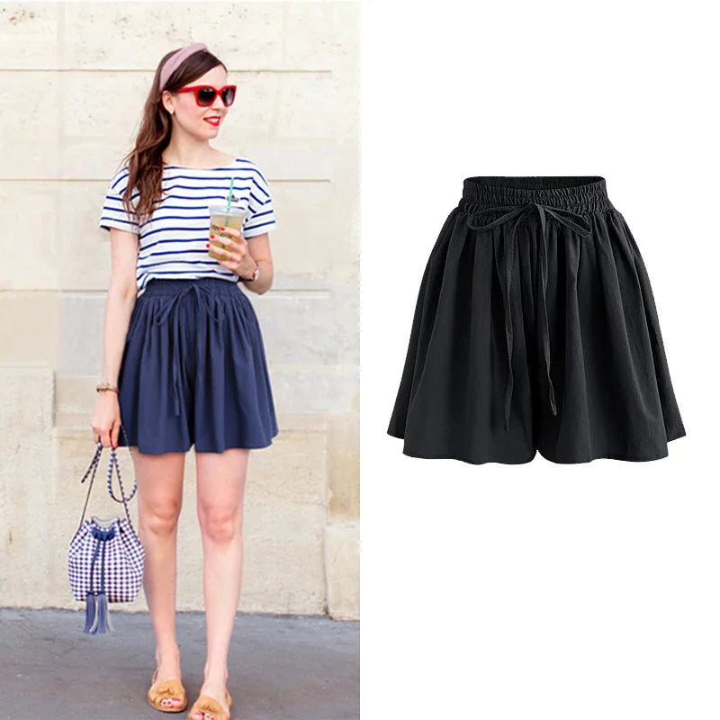 Women's High Waist Chiffon Shorts – Loose Casual Summer Slacks | M–6XL