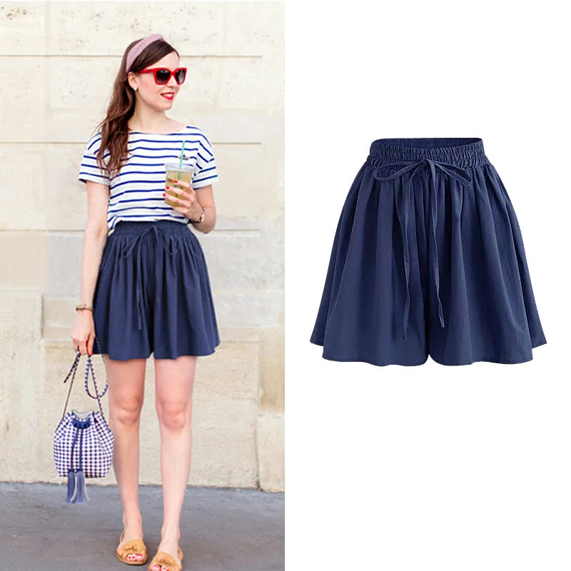 Women's High Waist Chiffon Shorts – Loose Casual Summer Slacks | M–6XL