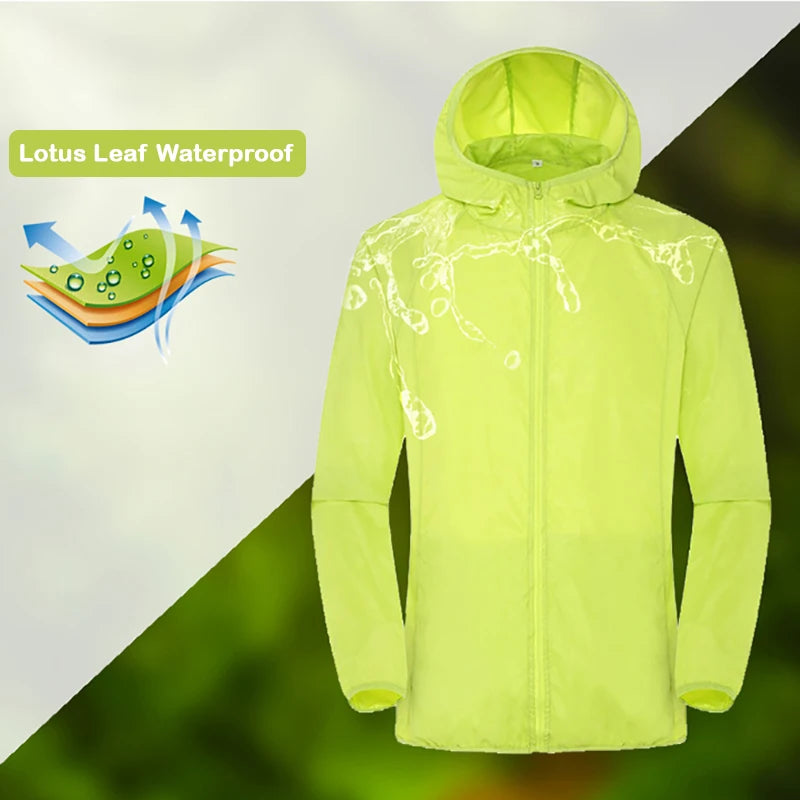 Waterproof Rain Jacket – Men & Women | Quick-Dry Windbreaker with Sun Protection & Pocket