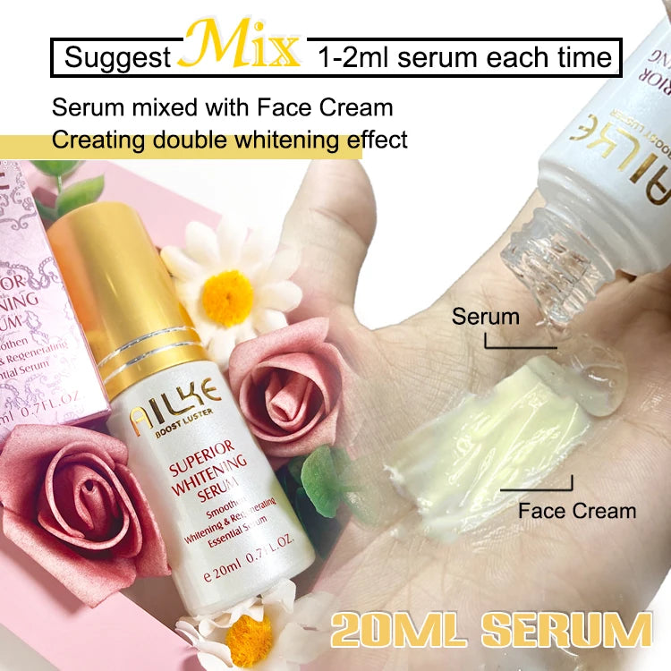 AILKE Glutathione Whitening Face Care Set – Dark Spot & Freckle Correcting Skincare | All Skin Types
