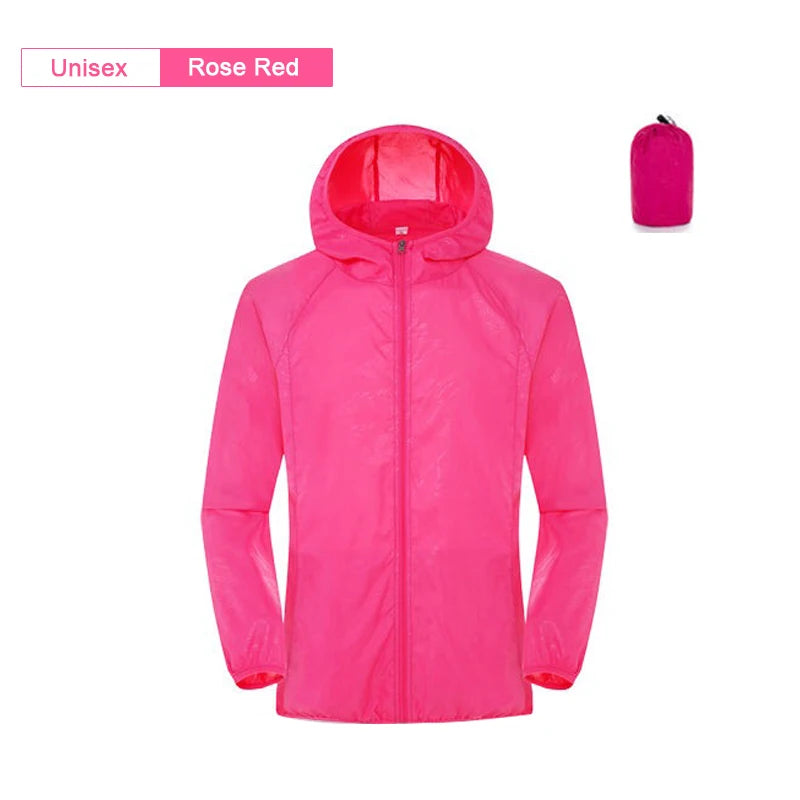 Waterproof Rain Jacket – Men & Women | Quick-Dry Windbreaker with Sun Protection & Pocket