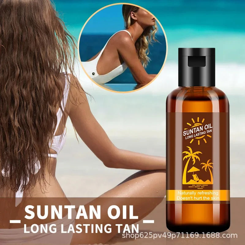 35ml Self-Tanning Body Bronzer Oil – Beach Glow Tan Lotion