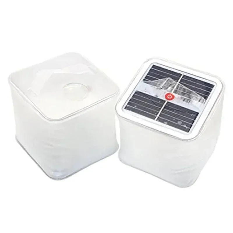 Solar Inflatable Camping Light – LED Lantern with Frosted Panel for Hiking, Camping & Emergencies