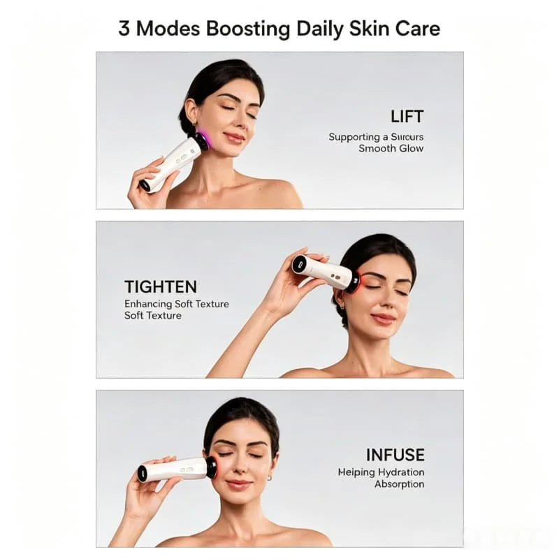 Rechargeable Facial Beauty Massager – Portable Face Massage Tool for Daily Skin Care | Pearl White & Secret Black