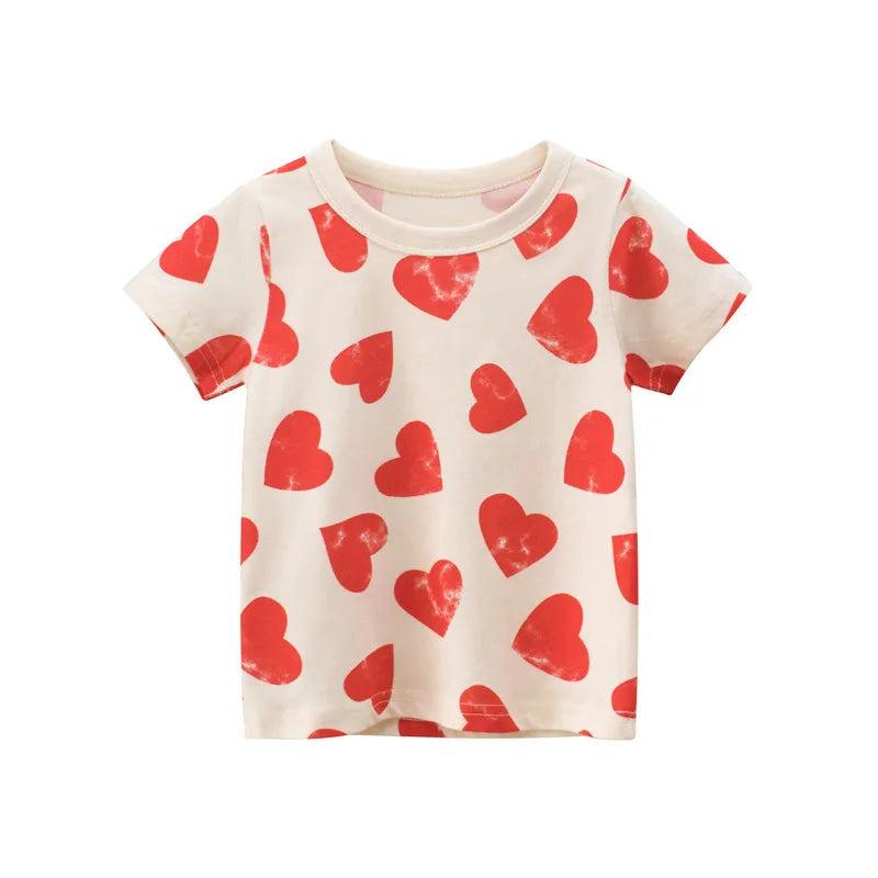 Girls Printed T-Shirt | Short Sleeve Summer Top | Ages 2–8 | Cotton