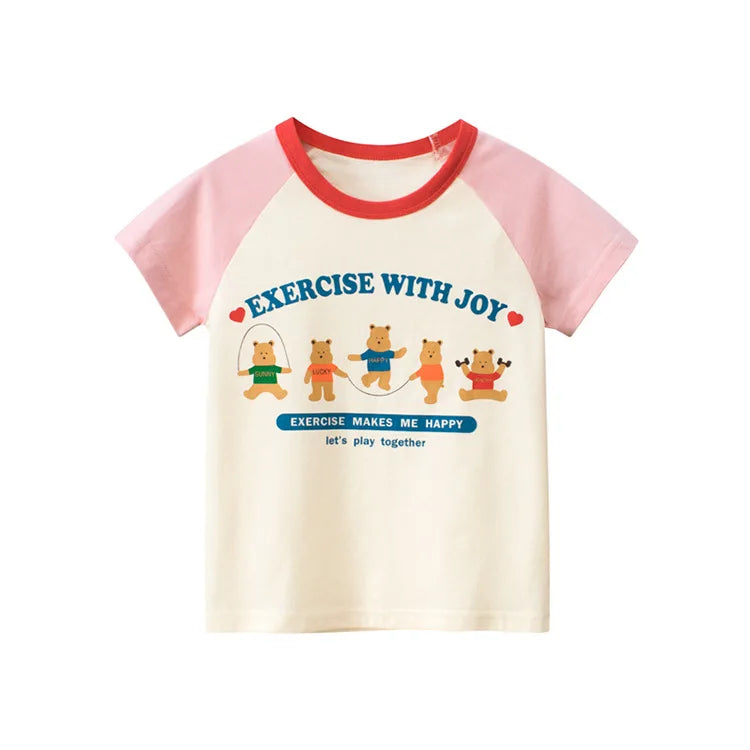 Girls Printed T-Shirt | Short Sleeve Summer Top | Ages 2–8 | Cotton