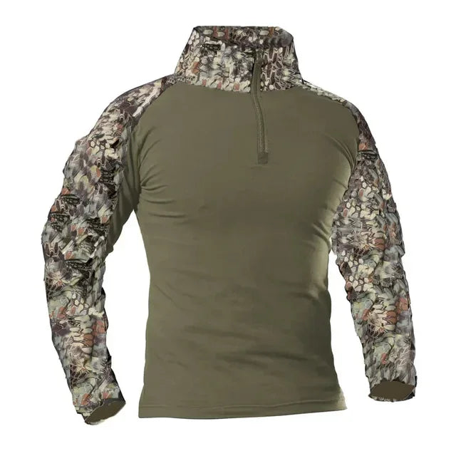 Men's Tactical Military Long Sleeve Hiking T-Shirt — Moisture-Wicking, CP Camo Style | Hunting, Climbing & Outdoor