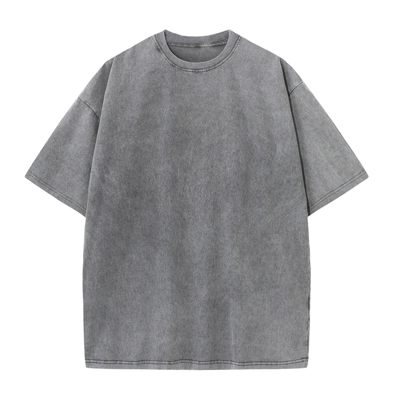 LEDP Men's Vintage Washed Oversized Heavy Cotton Tee — 230G, Short Sleeve | Streetwear T-Shirt
