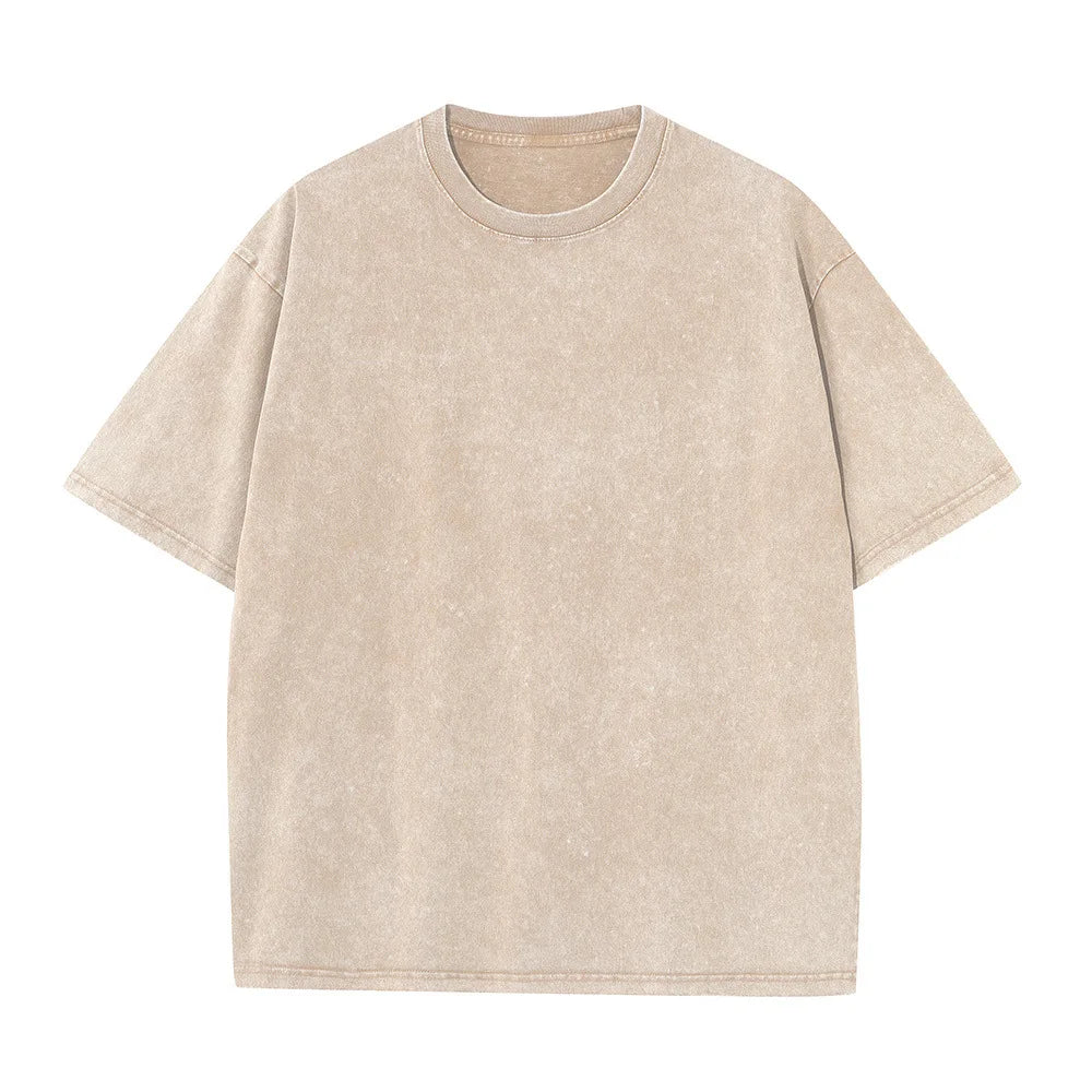 LEDP Men's Vintage Washed Oversized Heavy Cotton Tee — 230G, Short Sleeve | Streetwear T-Shirt