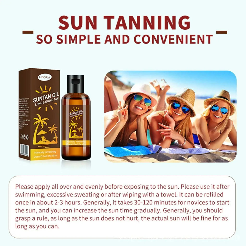 35ml Self-Tanning Body Bronzer Oil – Beach Glow Tan Lotion