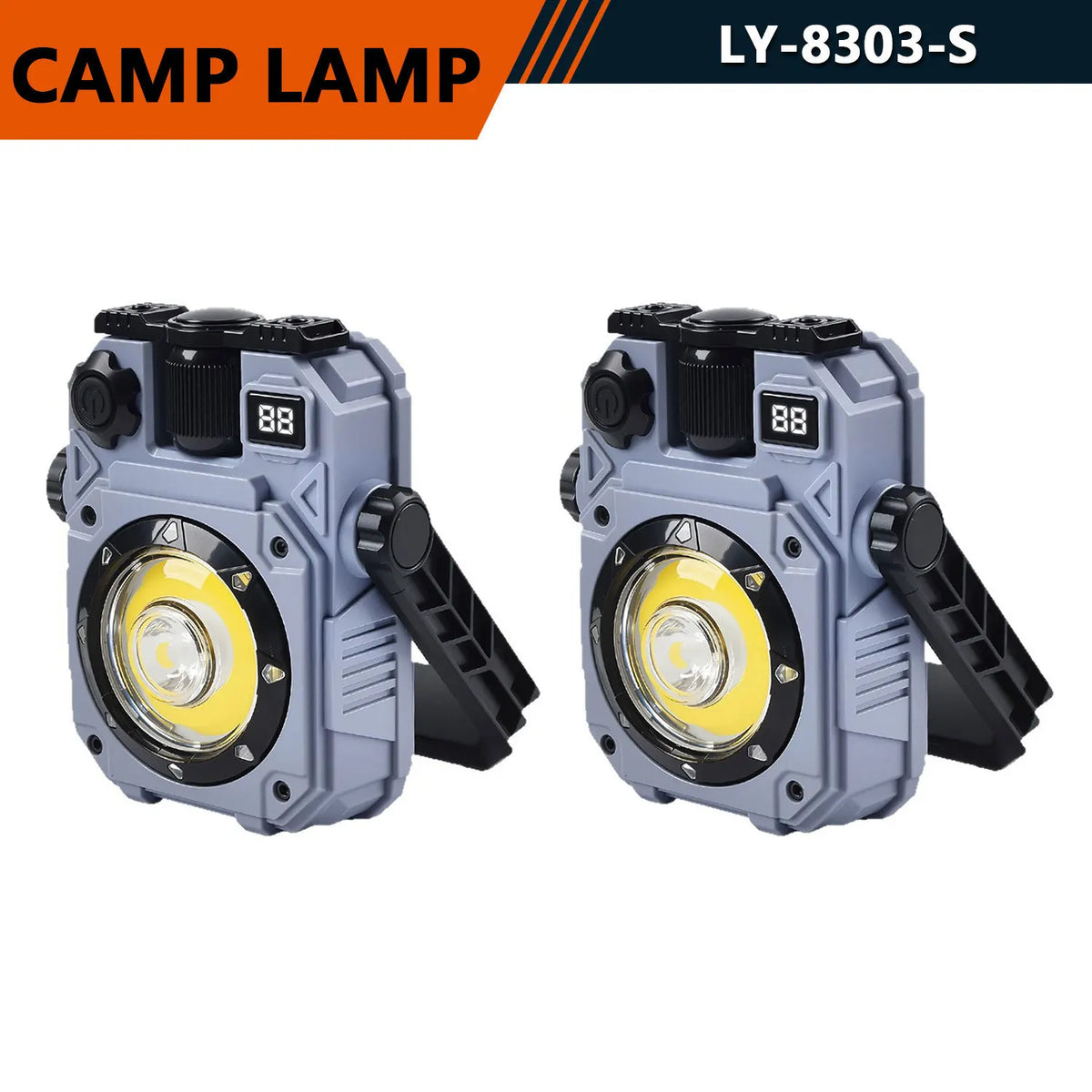 YEMAO LED Camping Lantern — 5 Modes, Magnetic Mount, Solar Charging, Power Display | Waterproof Emergency Light