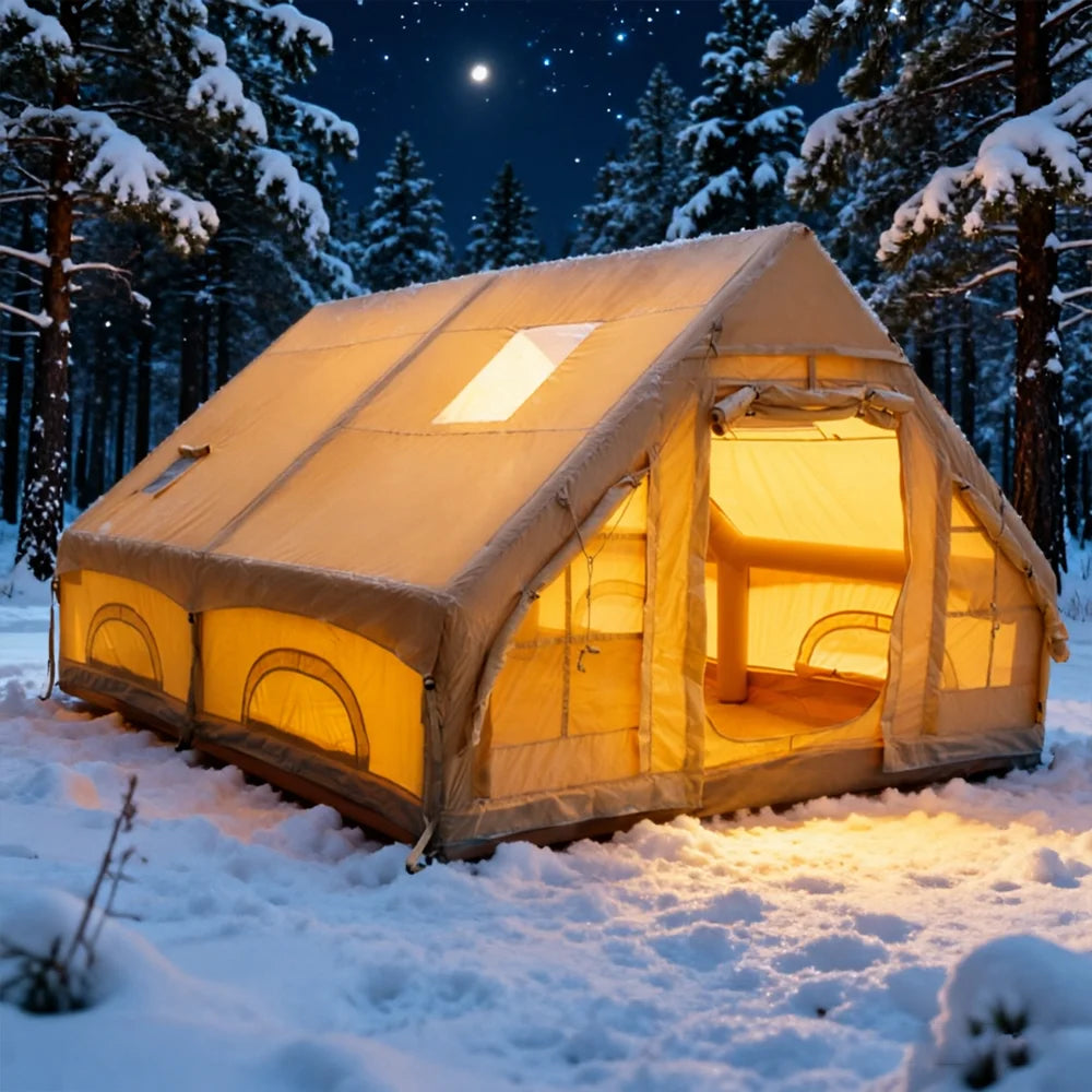 Large Inflatable Camping Tent – 4–8 Person Quick Setup, Windows & Water-Resistant | Four Season