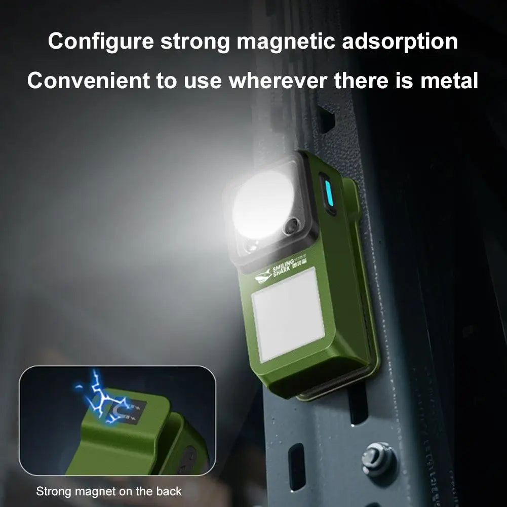 LED Magnetic Clamp Flashlight — 6 Modes, Rechargeable, Waterproof | Camping, Work & Emergency