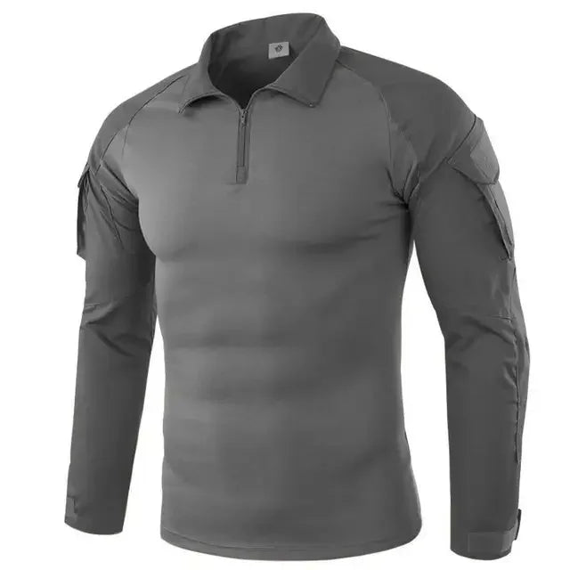 Men's Tactical Military Long Sleeve Hiking T-Shirt — Moisture-Wicking, CP Camo Style | Hunting, Climbing & Outdoor