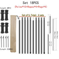 18-Piece Adjustable Tent Pole Set – Camping Tarp & Shelter Support