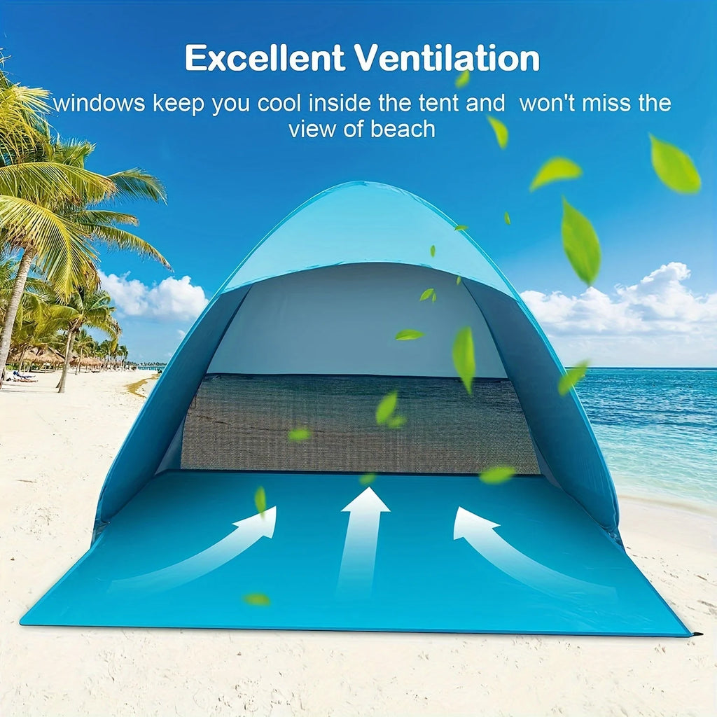 ZRF Pop-Up Beach Tent – UPF 50+ UV Protection, 2-Person, Instant Setup (4 Colours)