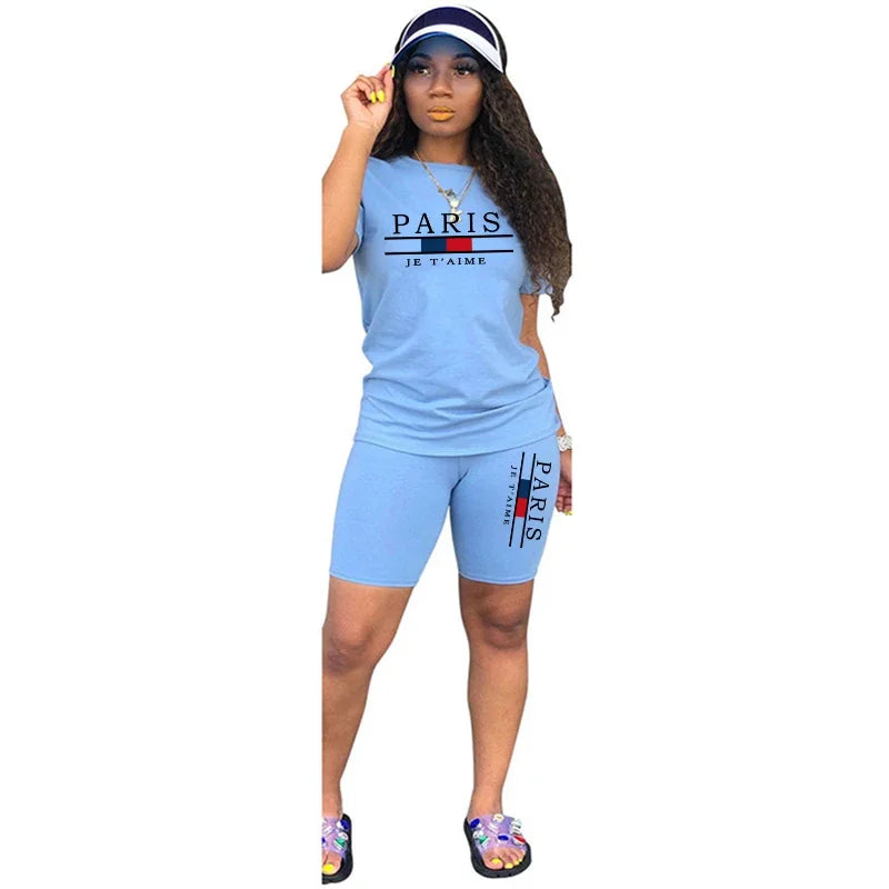 Women's 2-Piece Tracksuit Set – Short Sleeve Tee & Shorts | S–XXXL