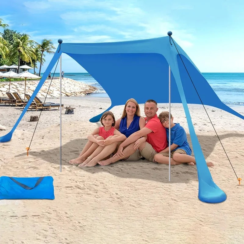 Windproof Beach Canopy & Sun Shade Awning – UV Protection | 1–3 People
