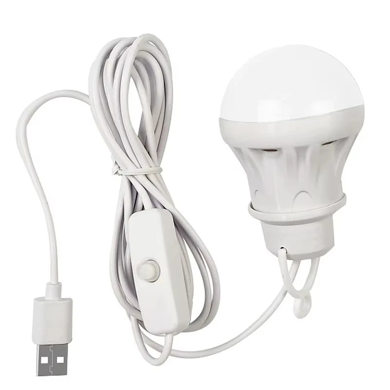 USB LED Camping Lantern Bulb — Portable Hanging Tent Light for Camping, BBQ, Fishing & Load Shedding