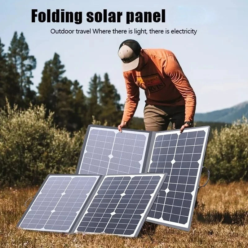 40W Foldable Solar Panel – Portable 18V Monocrystalline Charger for Car, Boat, Caravan & Camping