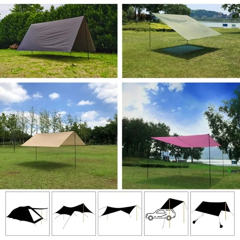 18-Piece Adjustable Tent Pole Set – Camping Tarp & Shelter Support