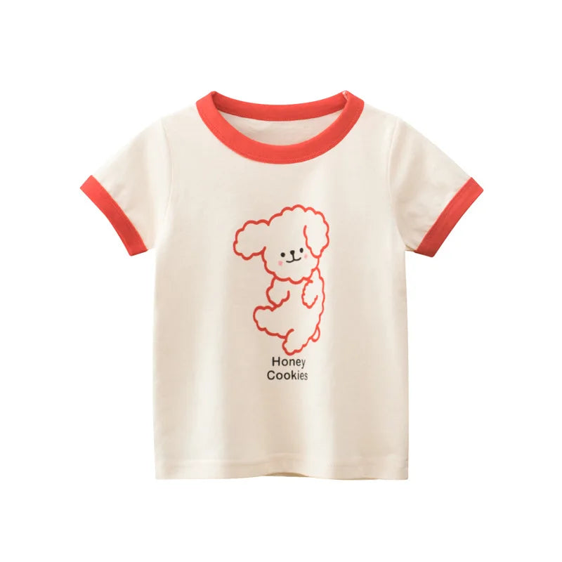 Girls Printed T-Shirt | Short Sleeve Summer Top | Ages 2–8 | Cotton