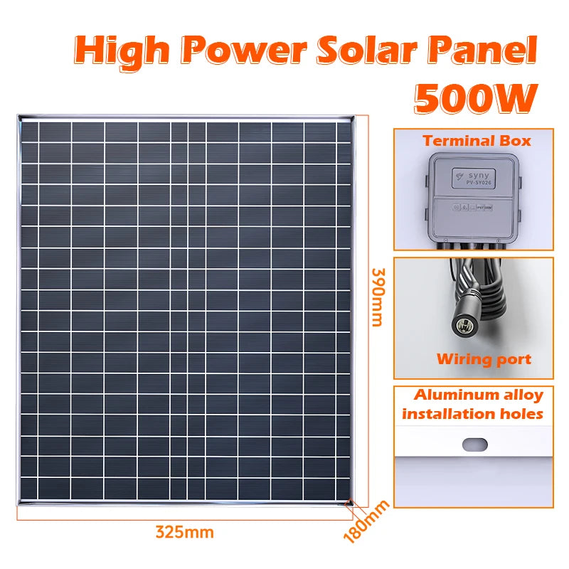 Monocrystalline Solar Panel with Aluminum Frame | 12V Battery Charger for RV, Camping & Off-Grid