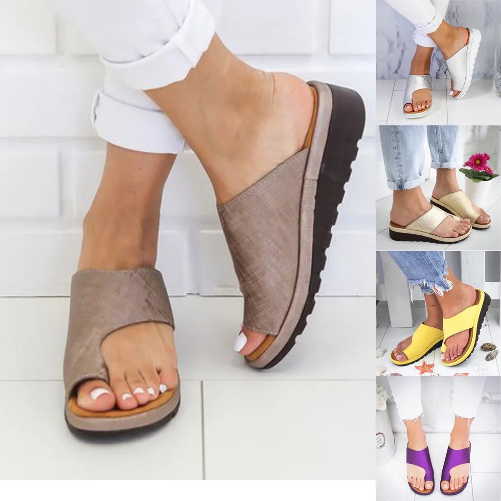 Women's Comfort Platform Flat Sandals – Wide Fit Casual Shoes | EU 35–43