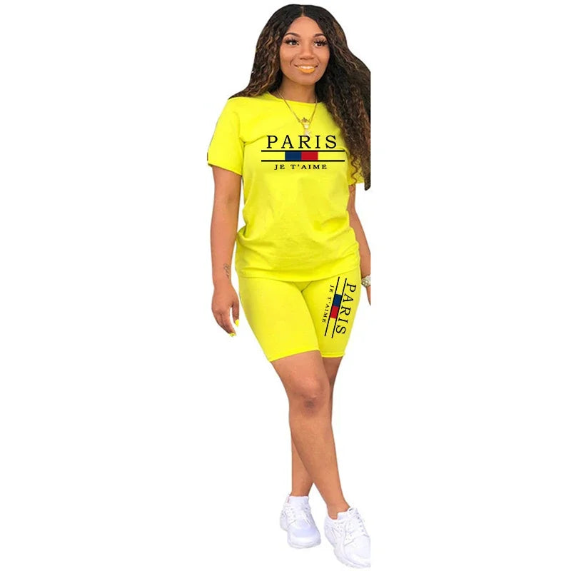 Women's 2-Piece Tracksuit Set – Short Sleeve Tee & Shorts | S–XXXL