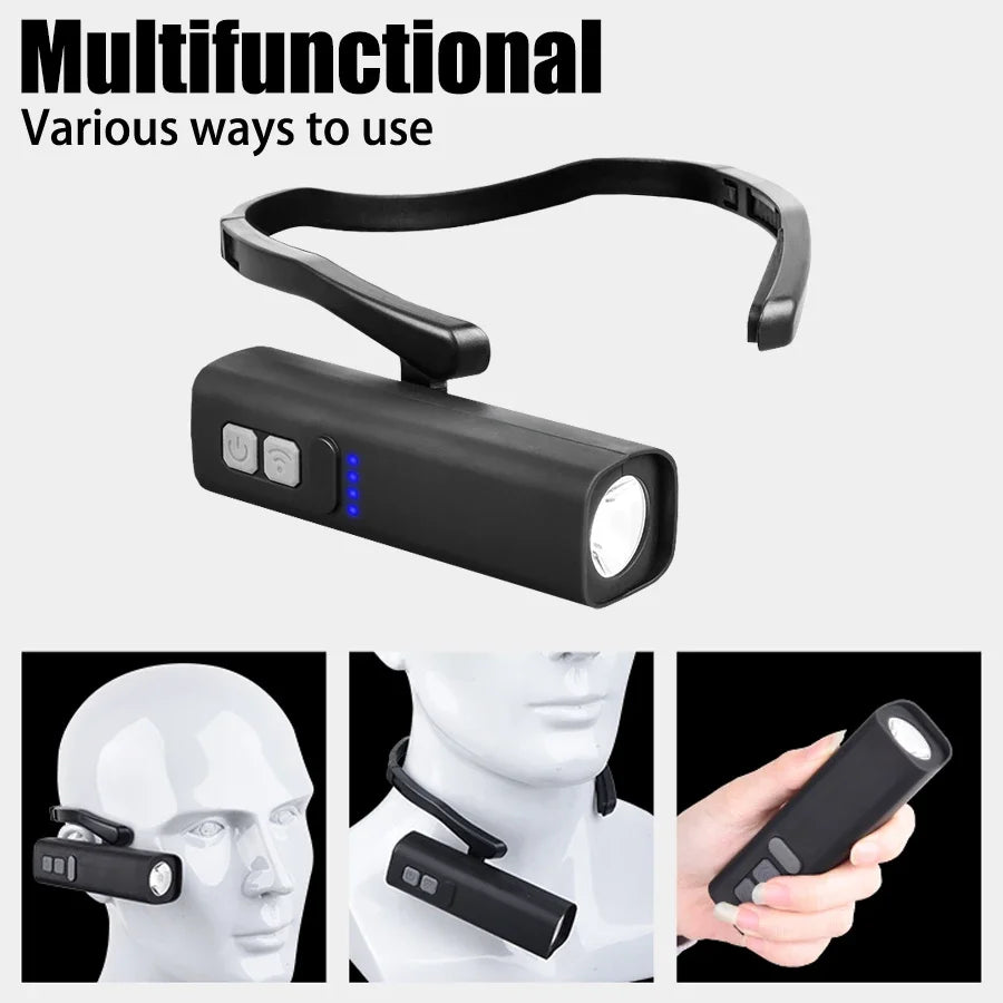 2025 Ear-Hanging LED Headlamp — 1000LM, Motion Sensor, 3 Modes | Type-C Rechargeable Camping & Running Light