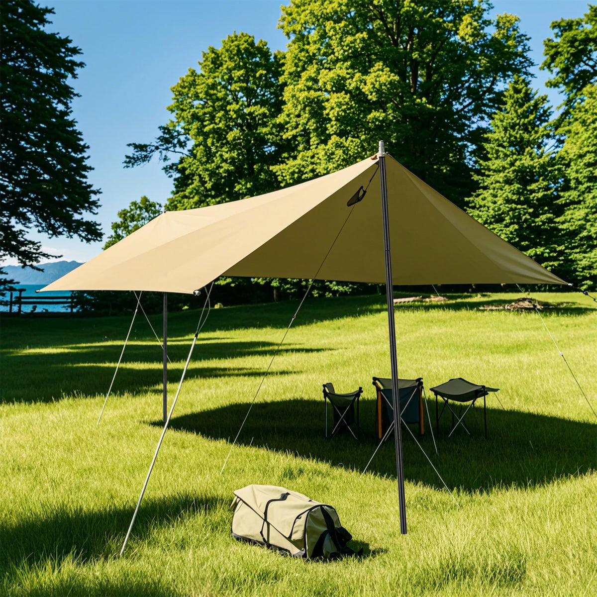 Camping Tarp & Awning Poles – Adjustable Caravan Porch Shelter Support