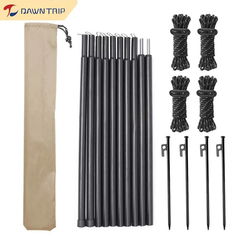 18-Piece Adjustable Tent Pole Set – Camping Tarp & Shelter Support