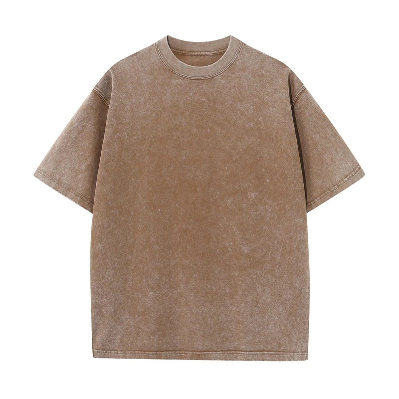 LEDP Men's Vintage Washed Oversized Heavy Cotton Tee — 230G, Short Sleeve | Streetwear T-Shirt