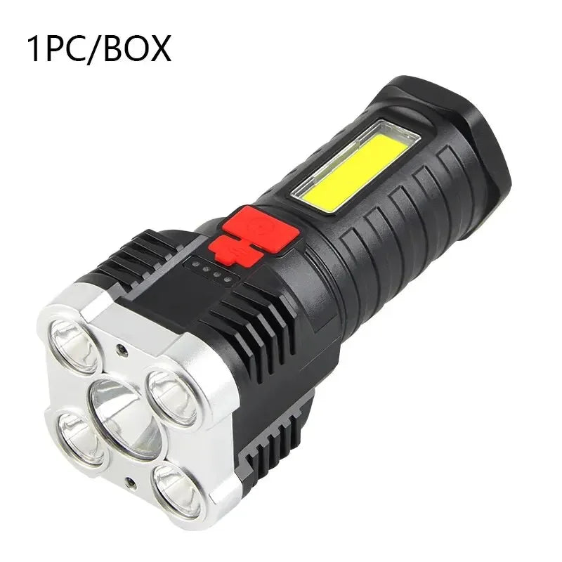 5-LED Rechargeable Camping Spotlight – 3 Modes with Side Light