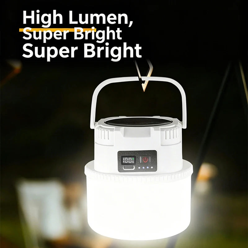Solar-Powered Camping Charger & Light | Ultra-Long Battery Life for Outdoor, Night Markets & Stall Tents