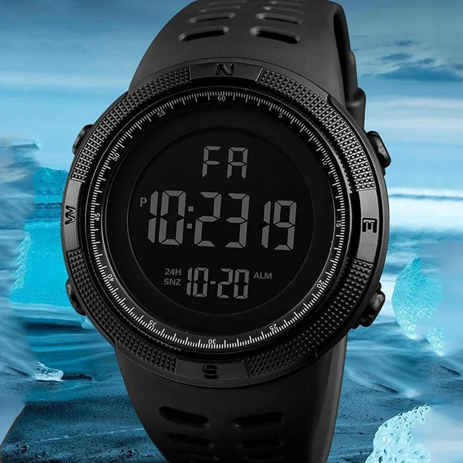 LED Digital Sports Watch — Luminous Military Style for Men & Kids