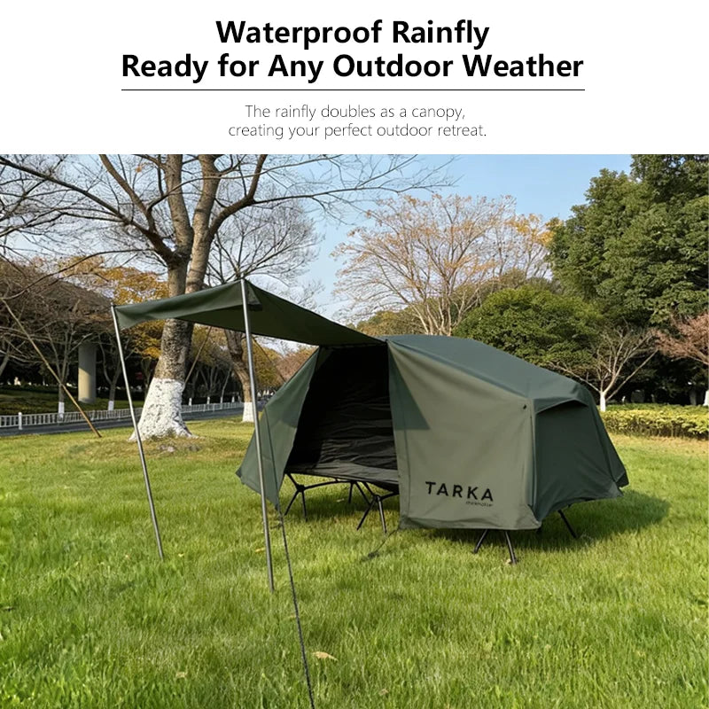 Single Person Camping Cot Tent with Mosquito Net – Detachable Inner & Outer Tent