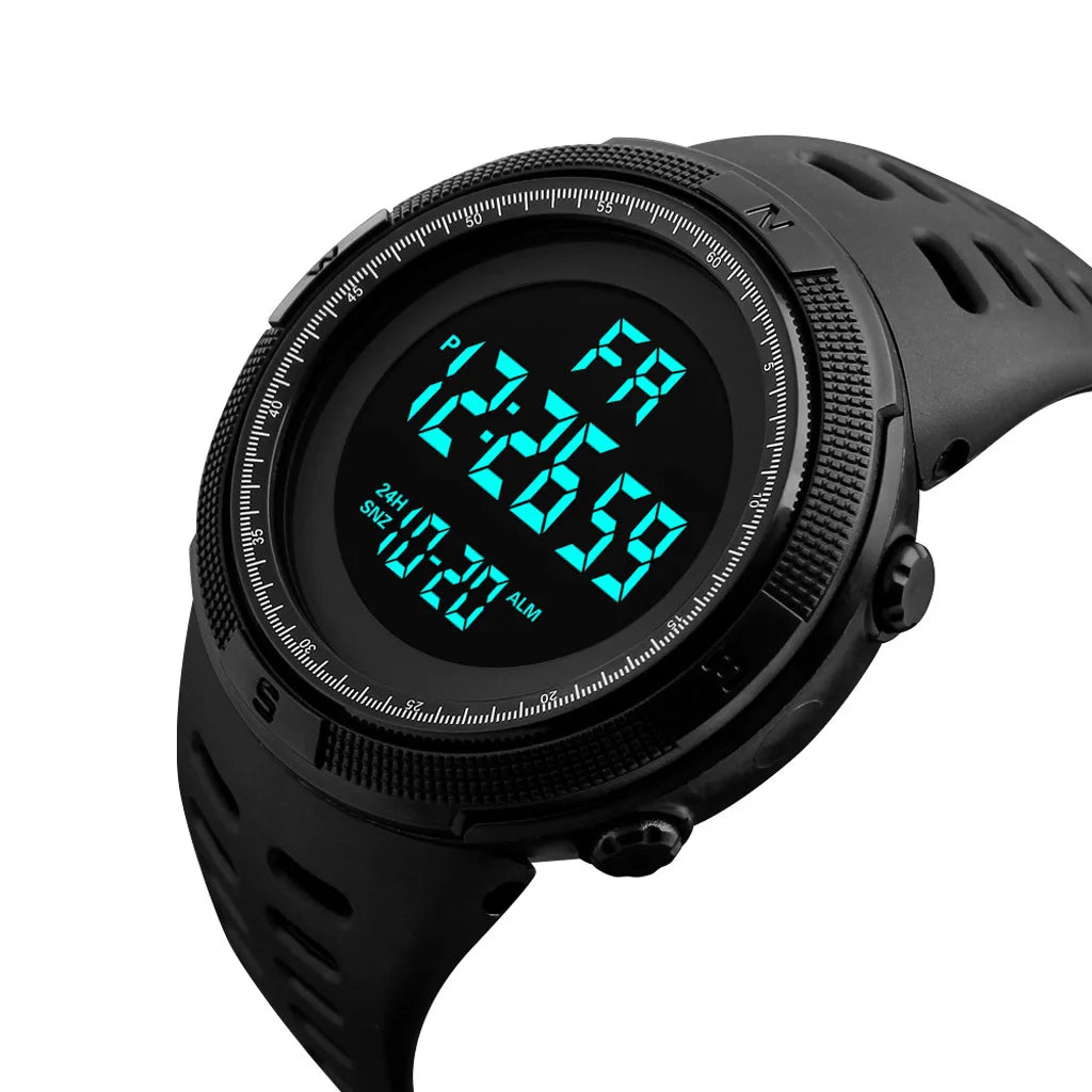 LED Digital Sports Watch — Luminous Military Style for Men & Kids