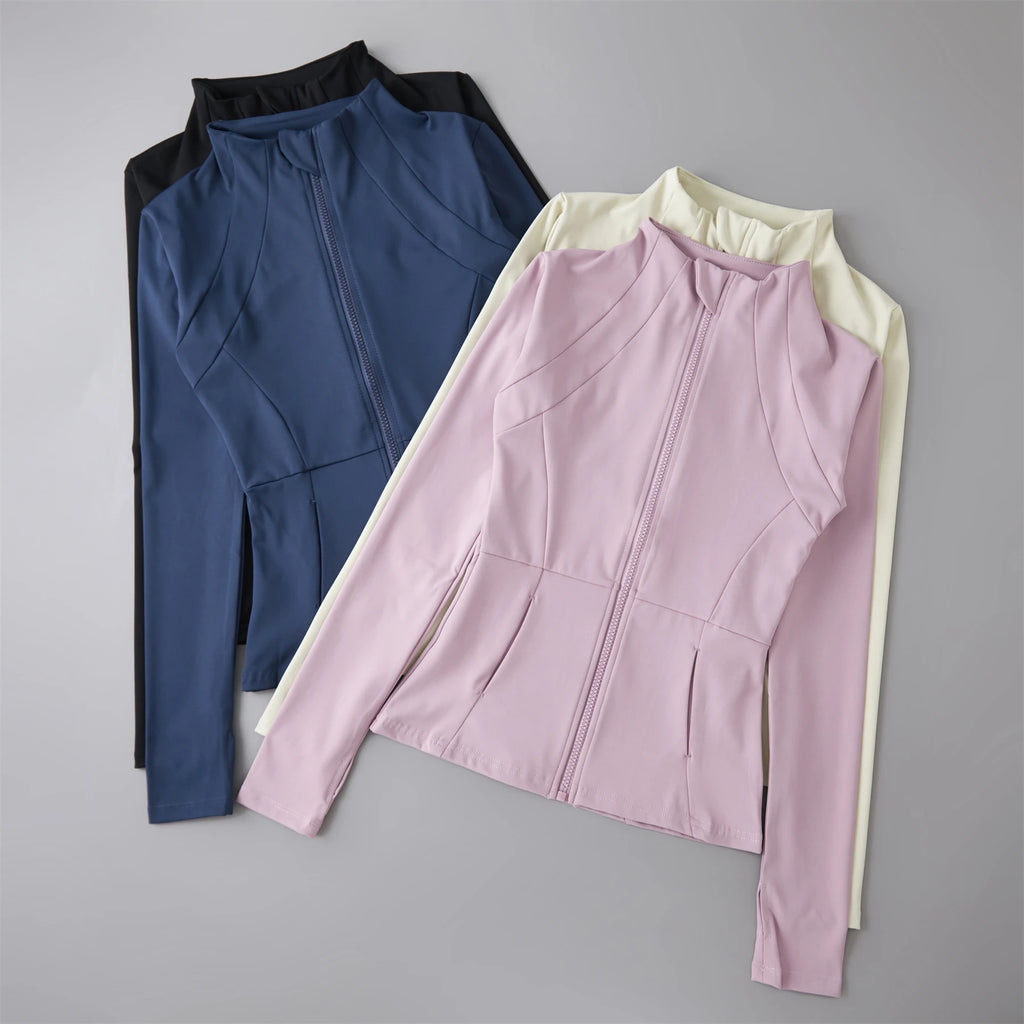 Women's Sports Windbreaker Jacket – Yoga Running Long Sleeve Sweatshirt | S–XL