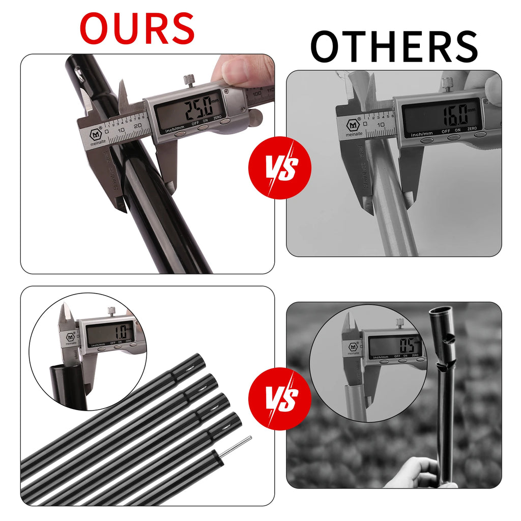 Camping Tarp & Awning Poles – Adjustable Caravan Porch Shelter Support