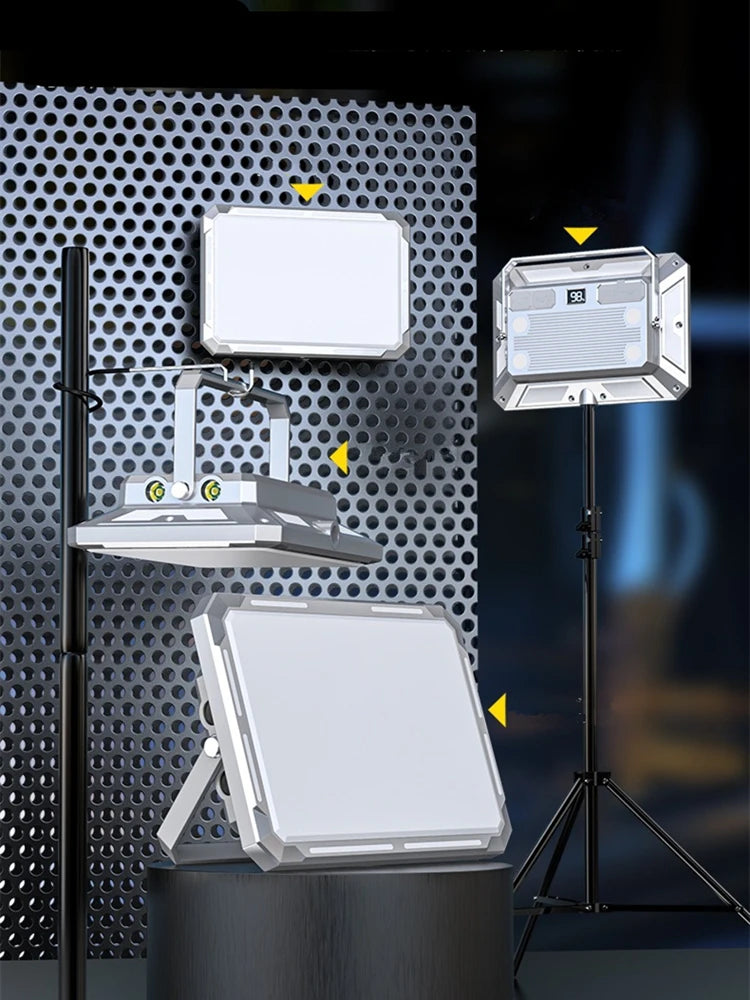Multi-Function LED Work & Camping Lamp – Infinite Dimming, USB-C, Power Bank