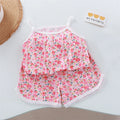 Kids Cotton Vest & Shorts Loungewear Set | Sleeveless Summer Suit for Girls Ages 0–5