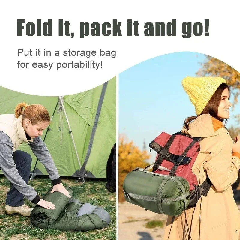 Lightweight Waterproof Sleeping Bag – All-Season Envelope Style for Camping & Hiking