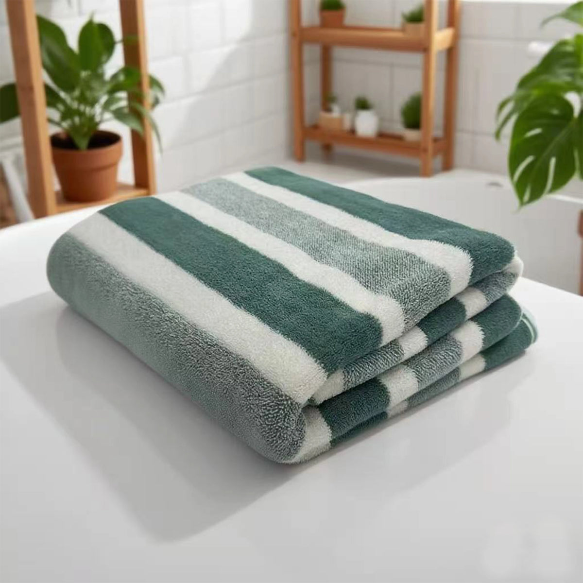 Thick Absorbent Bath Towel 70x130cm – Soft Cotton-Feel Towel for Home & Camp