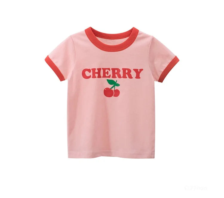 Girls Printed T-Shirt | Short Sleeve Summer Top | Ages 2–8 | Cotton